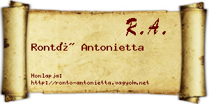Rontó Antonietta névjegykártya